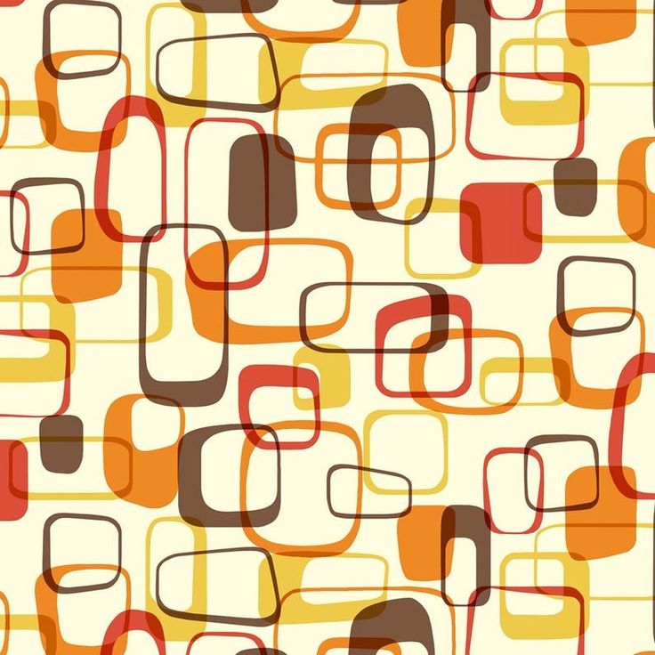 A midcentury modern wallpaper that comes in warm colors and brown.